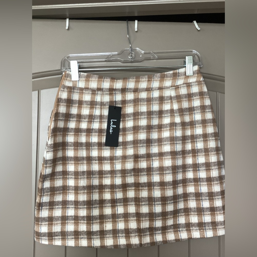 Lulus NWT Plaid High Waisted Mini Skirt